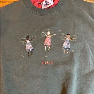 Top Stitch by Morning Sun Grannycore Vintage 1990’s Angel Sweatshirt.